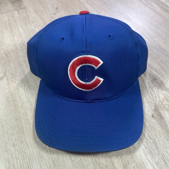 LOGO 7 Other - VTG Chicago Cubs Snapback Hat MLB Baseball Blue Plain Logo 7 Cap